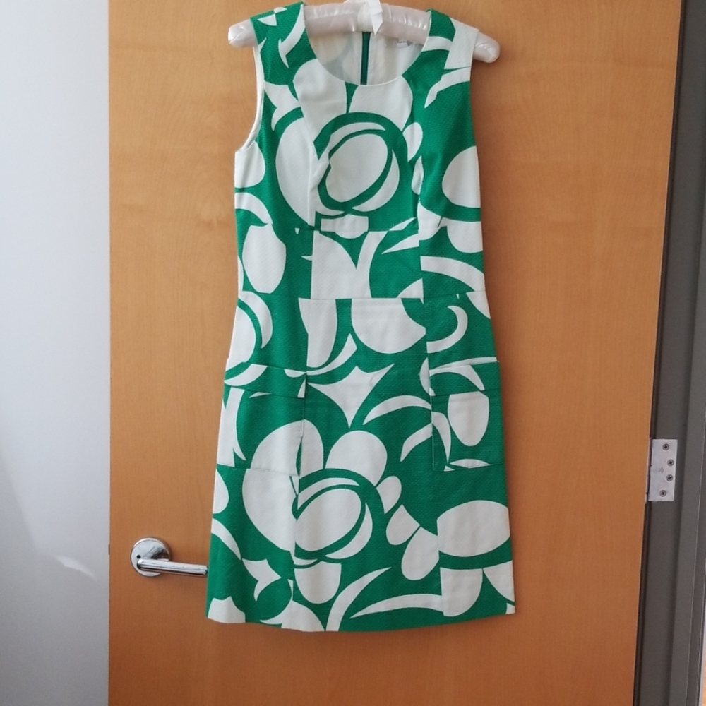 Boden Green and White Floral Dress